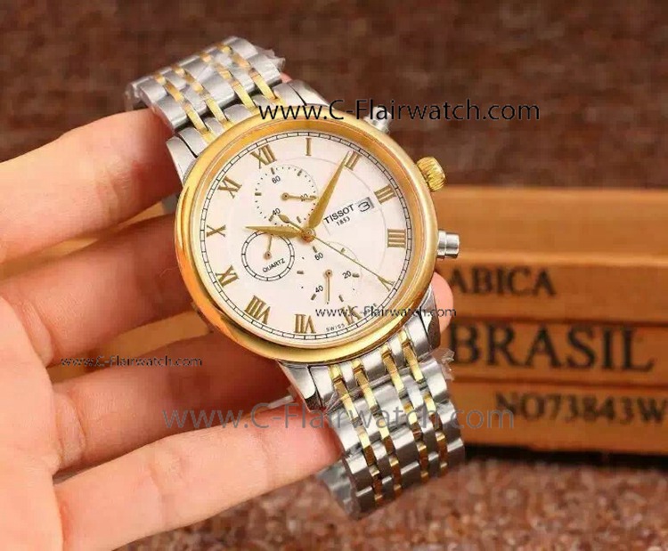 Buy Replica Tissot 1853 2-Tone White Face Mens Watch
